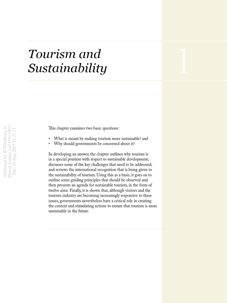 UNWTO's Sustainable Tourism Principles | PDF | Sustainability | Tourism