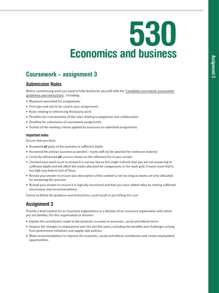 Economics of Insurance: Assignment 3 Guide | PDF | Economies