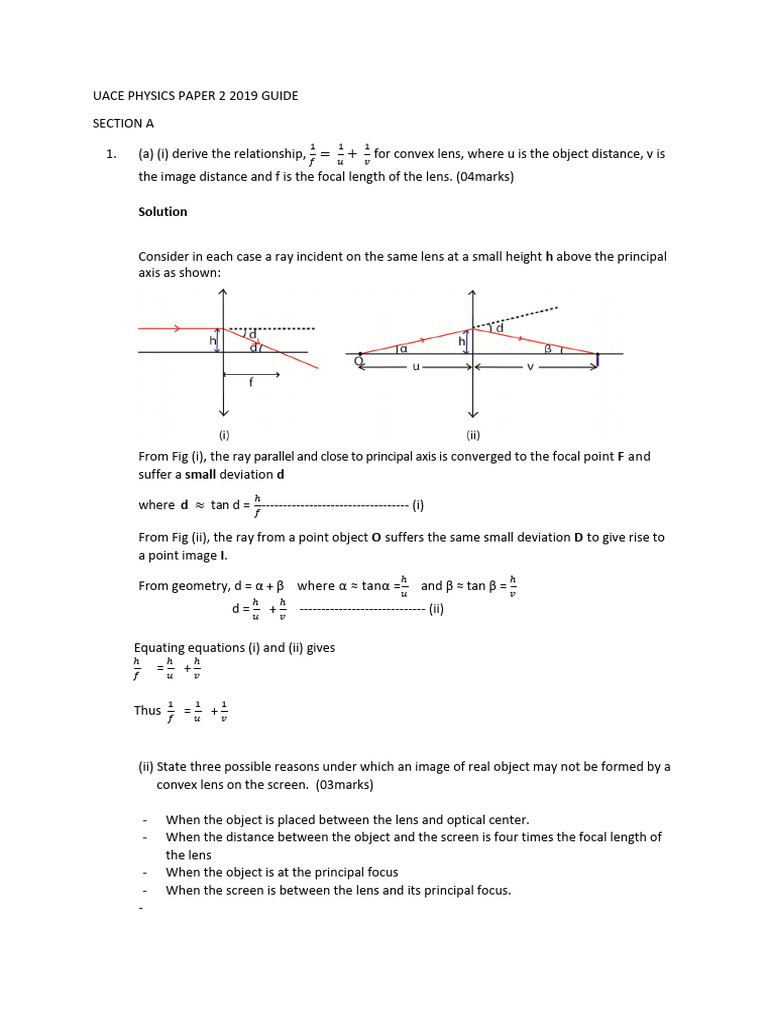 2019 UACE Physics Paper 2 Guide | PDF | Electromagnetic Induction ...