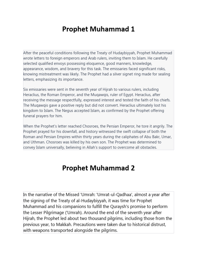 Prophet Muhammad 1 | PDF | Muhammad | Mecca