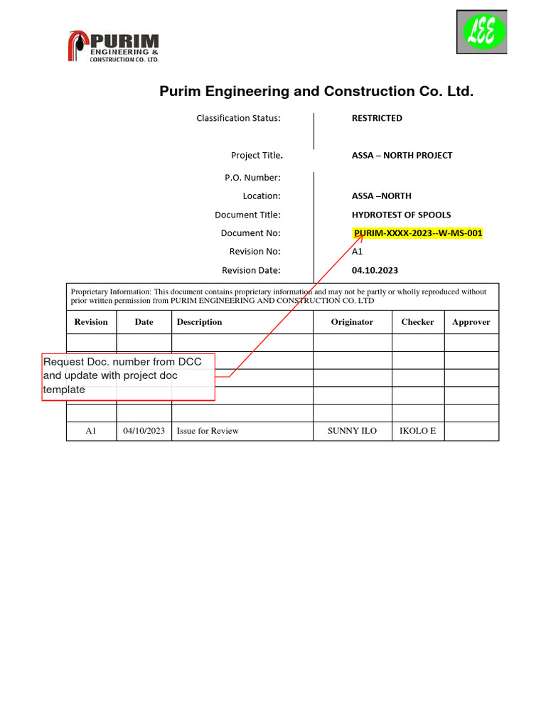 Hydrotest Procedure PDF