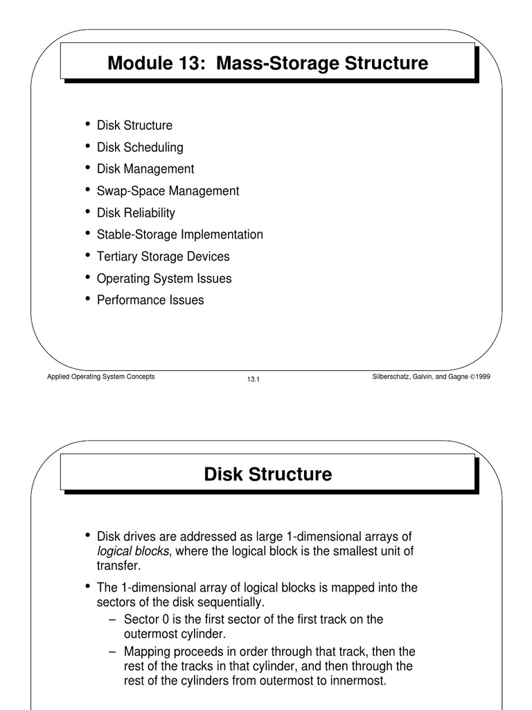 Mass Storage Structure Computer Data Storage Disk Storage