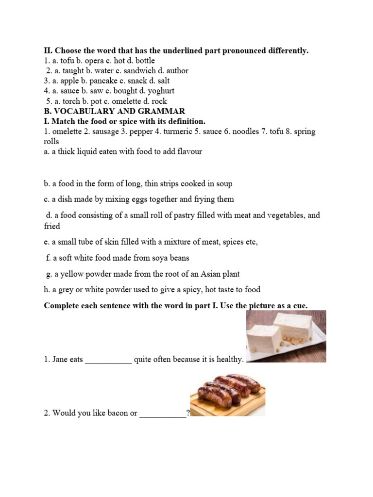 Vietnamese Cuisine Vocabulary Guide | PDF | Vietnamese Cuisine ...