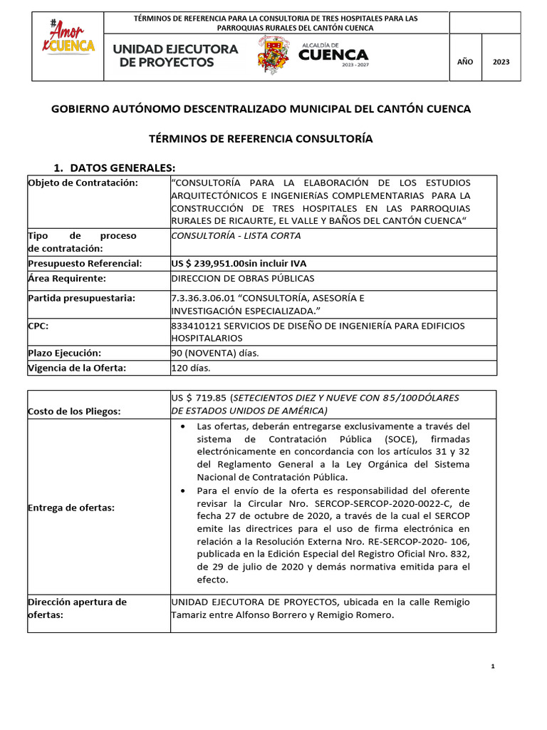 Gobierno Aut nomo Descentralizado Municipal Del Cant n Cuenca T rminos 