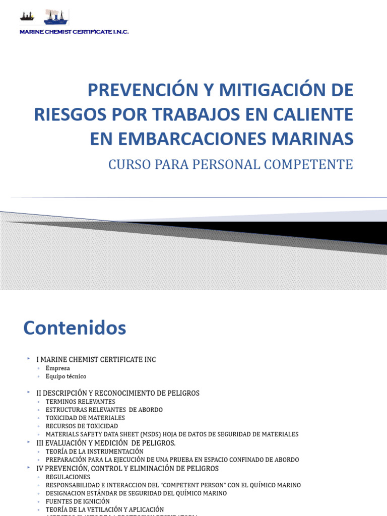 Curso de Prevencion y Mitigacion de Riesgos Por Trabajos en Calientes ...
