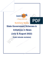 State Govt Schemes and Initiatives in News July and Aug 2022