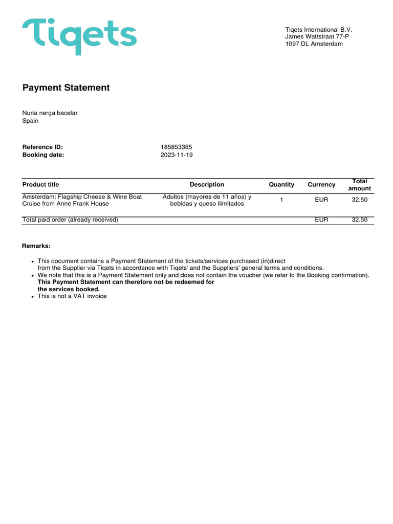 Proof of Payment 185853385 | PDF