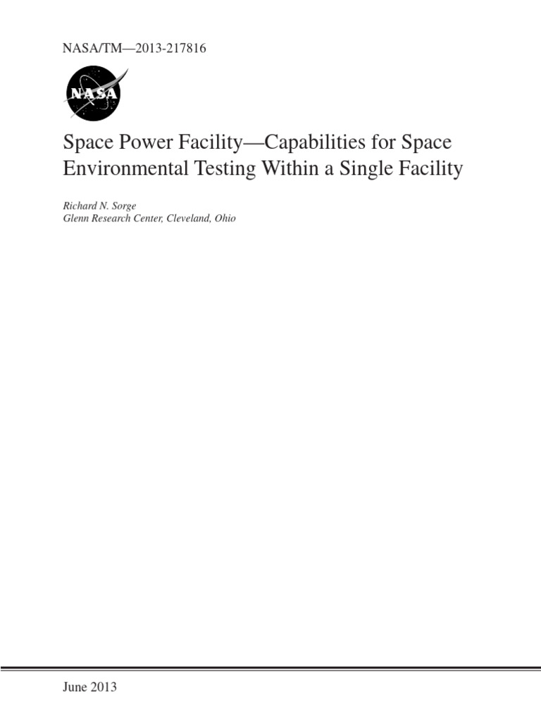 Space Power Facility Testing Capabilities | PDF