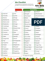 March Fruit and Veggie Checklist