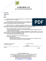 Certificat de Garantie - Model