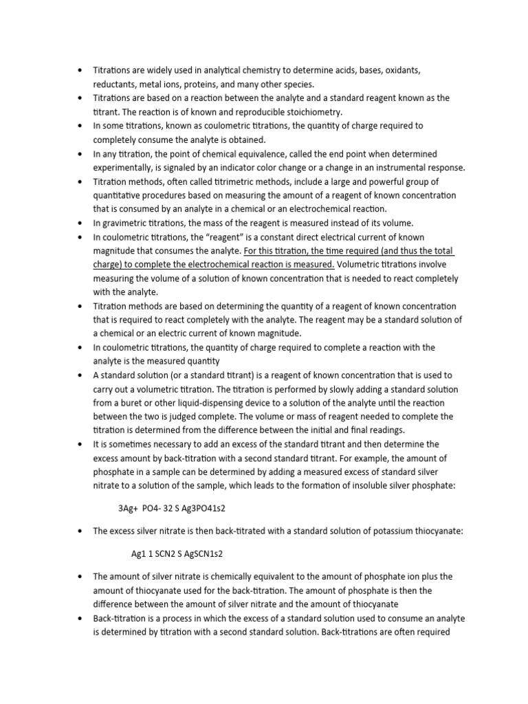 Atom Base Titration Notes PDF Titration Chemistry