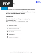 Cultural References in Translation A Framework For Quantitative Translation Analysis