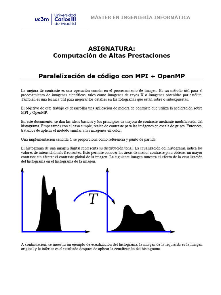 Mejora de Contraste con MPI y OpenMP | PDF | Programa de computadora ...