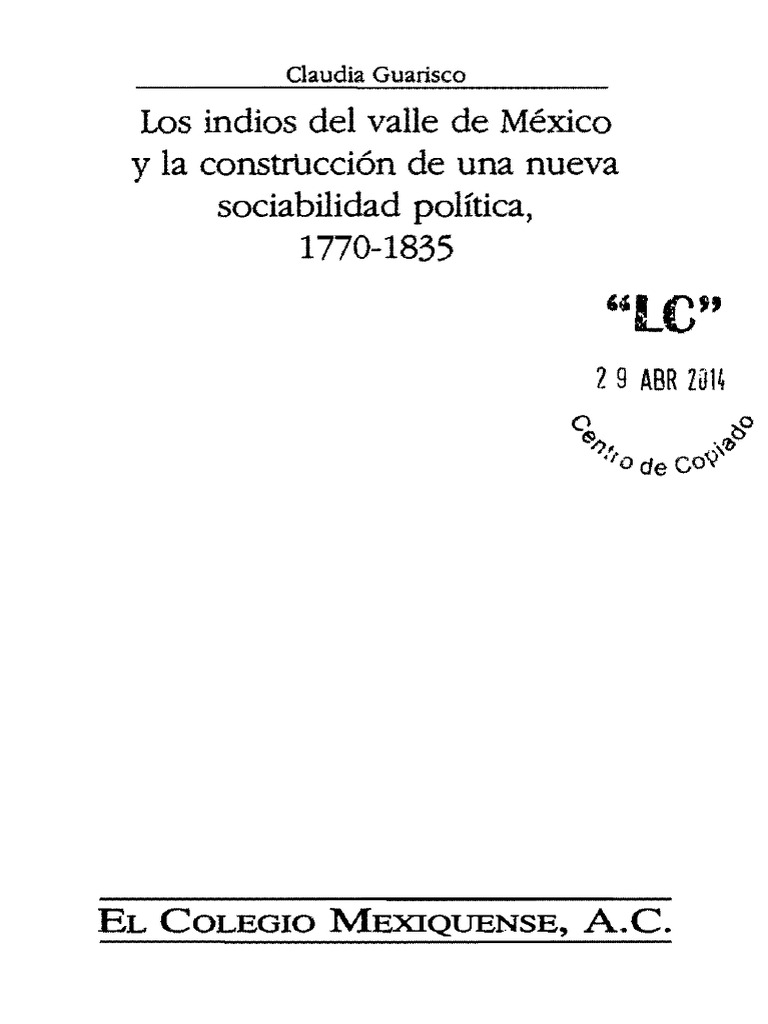 Guarisco Los Indios Del Valle de MÃ©xico. PDF
