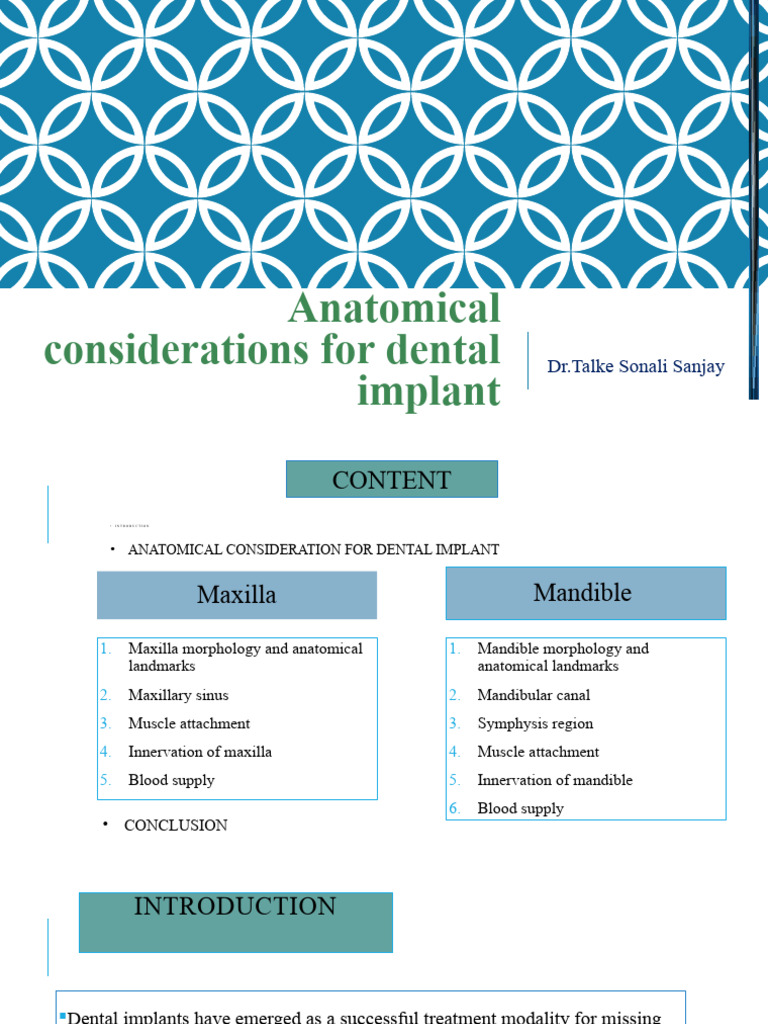 Anatomical Considerations For Dental Implant | PDF | Tongue | Human ...