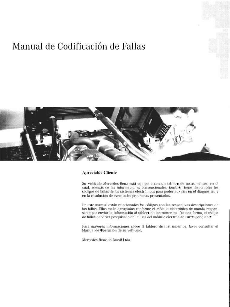 Manual De Codificación De Fallas Mbz A9585840495 03 10 Pdf