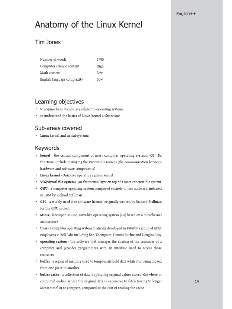 Anatomy of The Linux Kernel | PDF