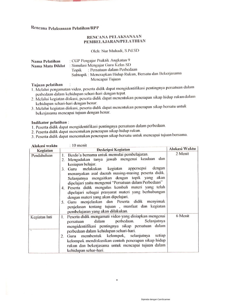 RPP Contoh | PDF