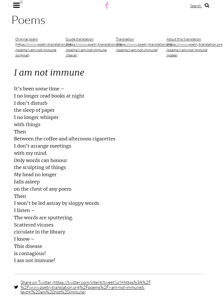 I Am Not Immune: A Poetic Reflection | PDF | Internet | Cyberspace