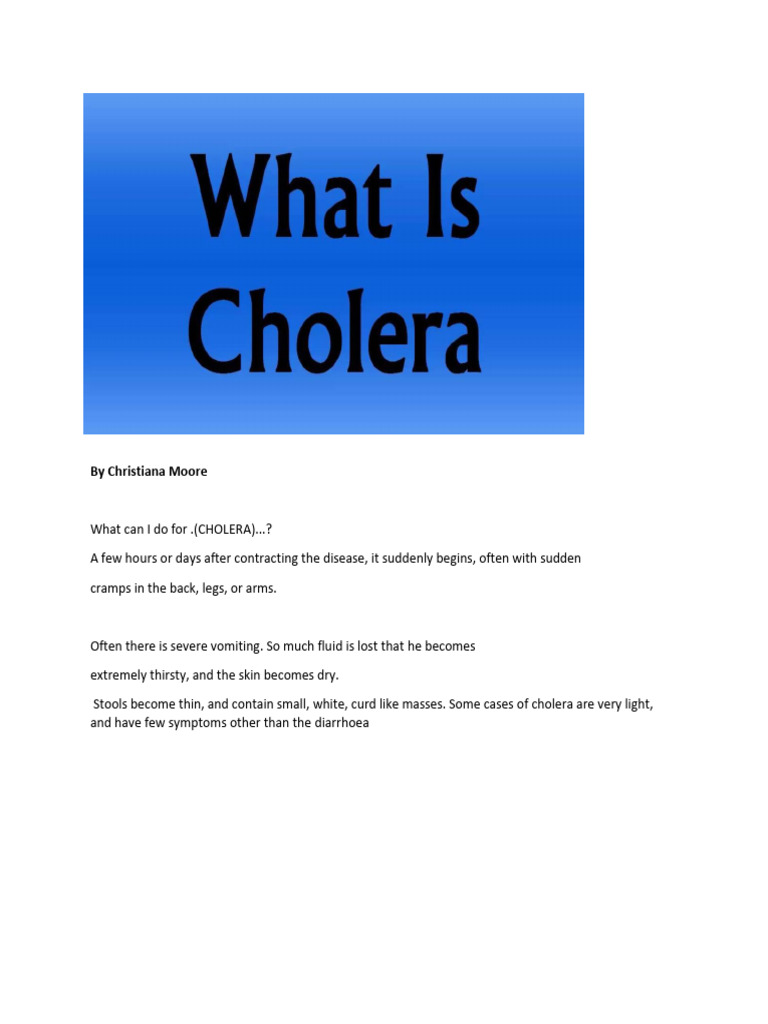 Cholera | PDF | Diarrhea | Cholera
