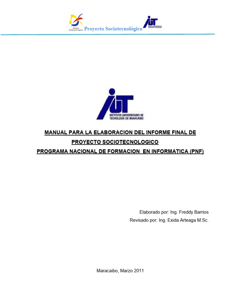 Manual para La Elaboración Del Informe Final de Proyecto PNFI | PDF