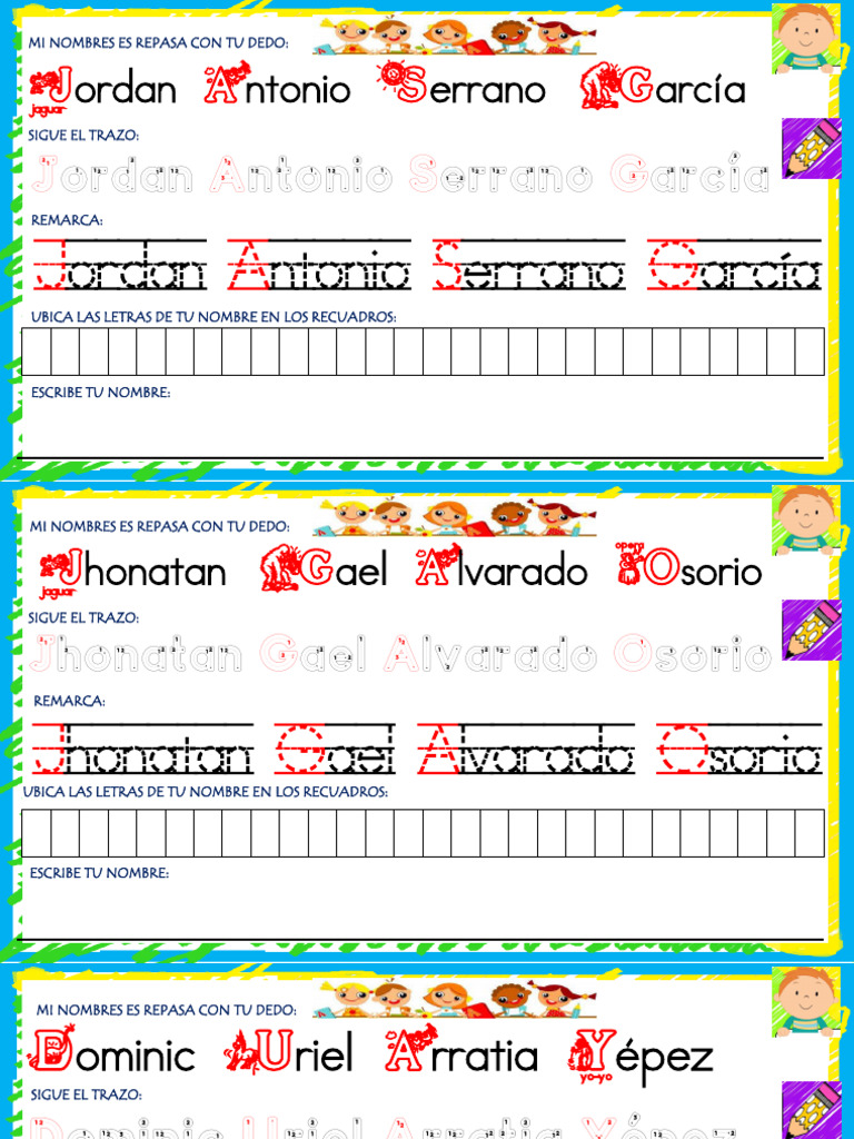 Nombre de Los Niños para Imprimir | PDF