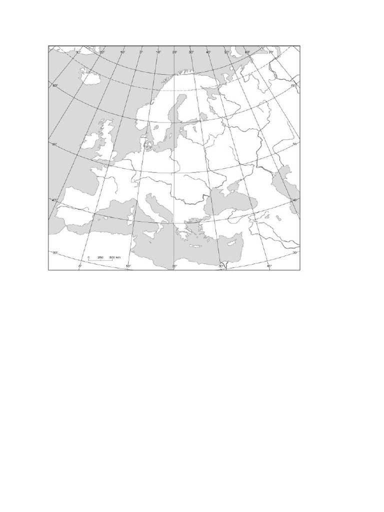 Mapa Konturowa Europy Glowne Rzeki | PDF