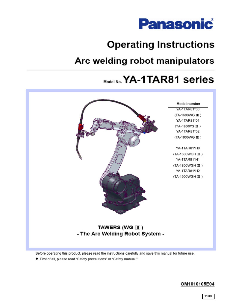 Panasonic Welding Robot Manual | PDF | Electrical Connector | Door