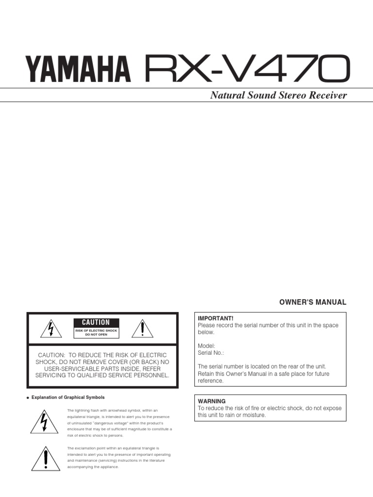 Yamaha RX-V470 | Loudspeaker | Antenna (Radio)