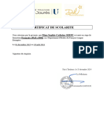 Universite Jean Jaures Certificat de Scolarite 23-24