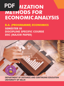 Optimization Methods of Economic Analysis