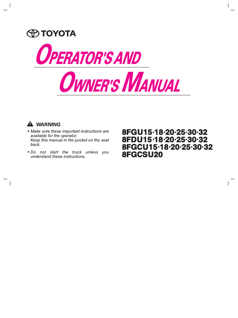 8 Series Operators Manual | PDF