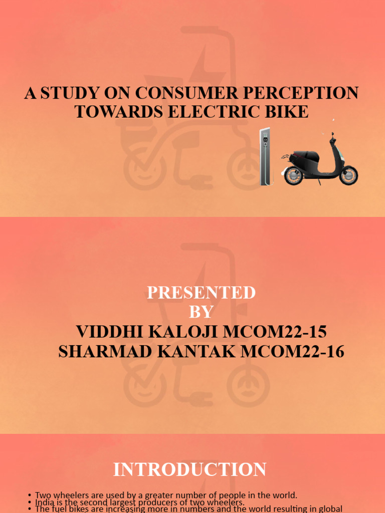 Consumer Perception of Electric Bikes | PDF | Motorcycle