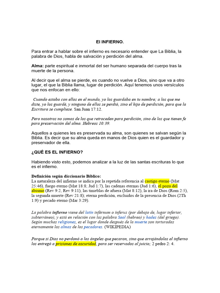 Sobre El Infierno | PDF | Infierno | Creencia religiosa y doctrina