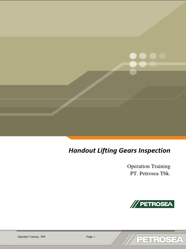 Hand Out Lifting Gears Inspection PDF