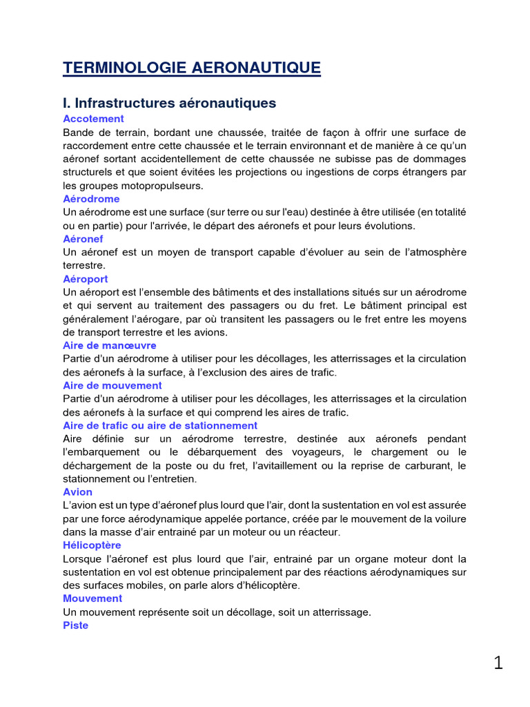 Terminologie Aeronautique | PDF