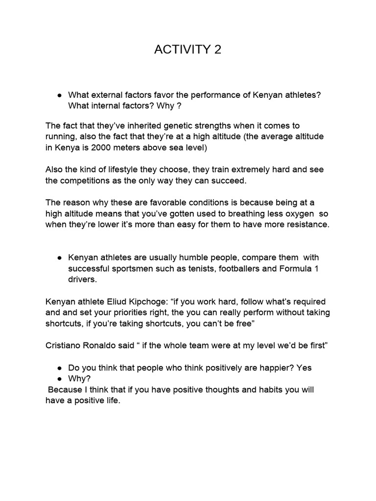 Activity2 Physical Education | PDF