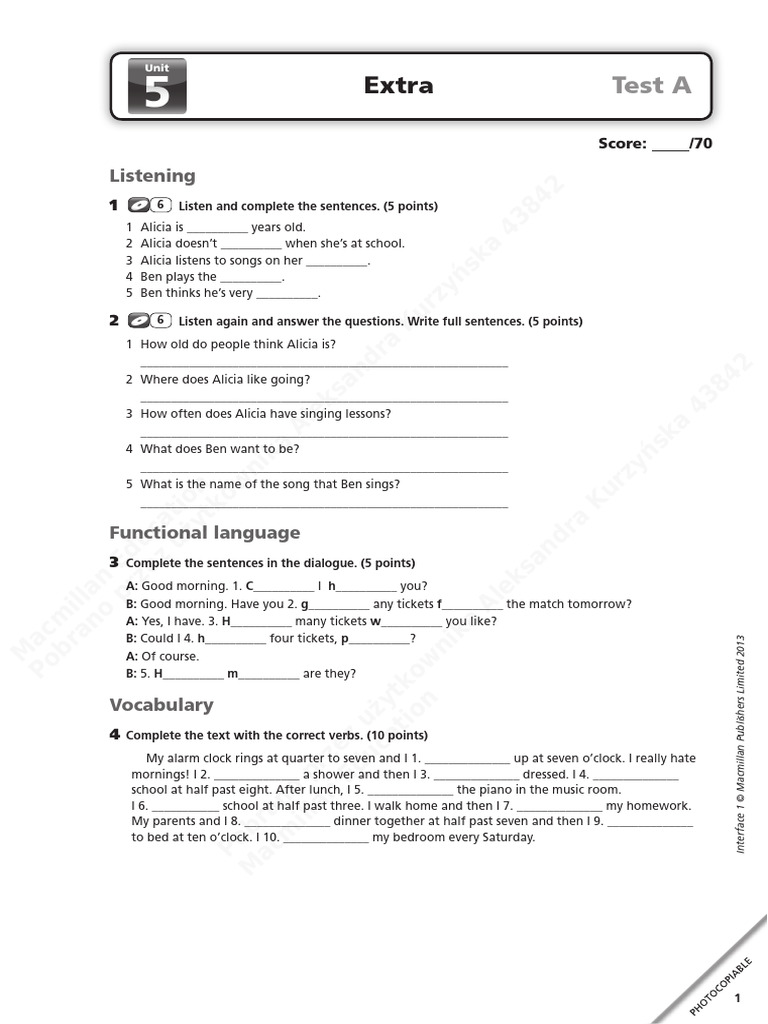 Unit 5 Extra Test A | Download Free PDF | Language Families ...