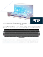 Information and Communications Technology (ICT) Is An Extens
