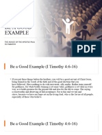 BE A GOOD EXAMPLE (Sunday Sermon)