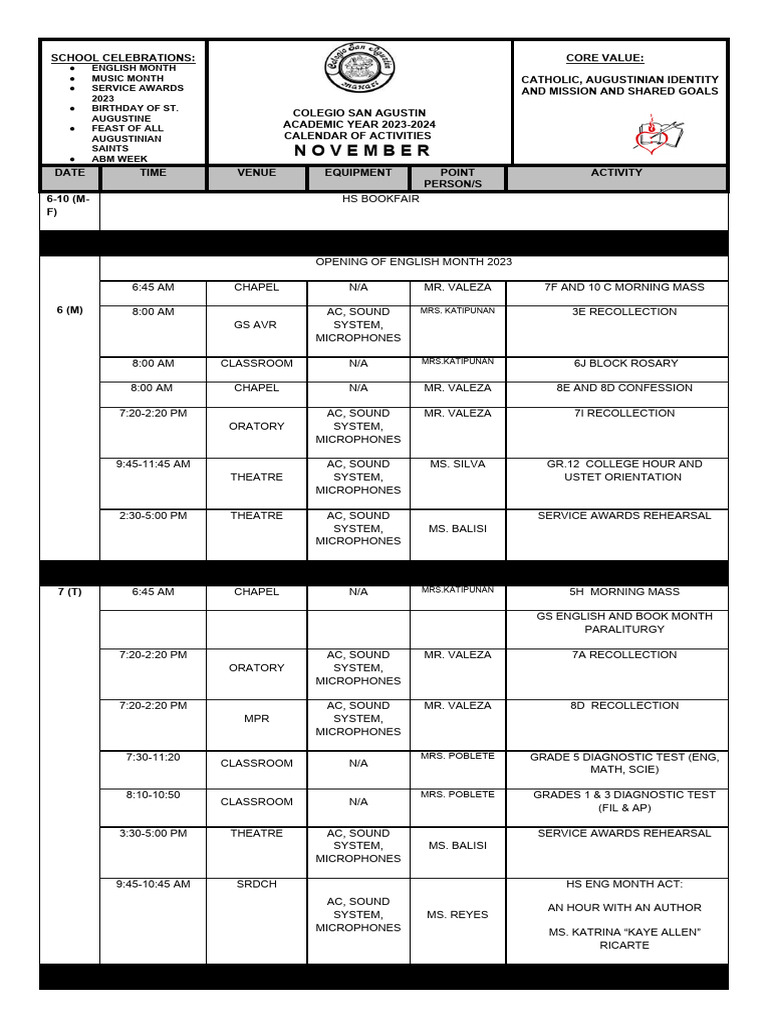 Dpac November Schedule Calendar