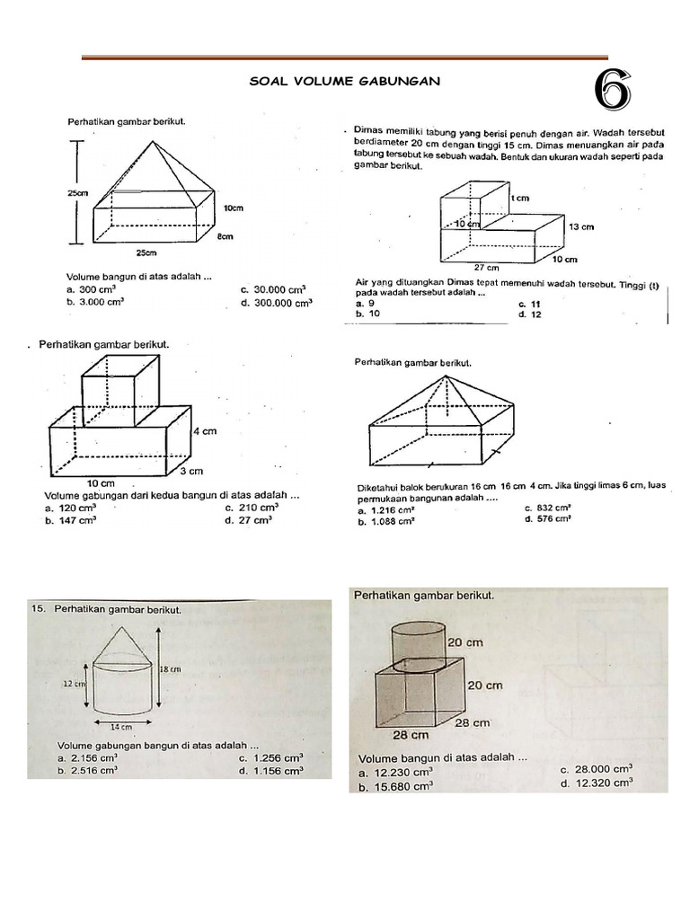 Soal volume gabungan pdf