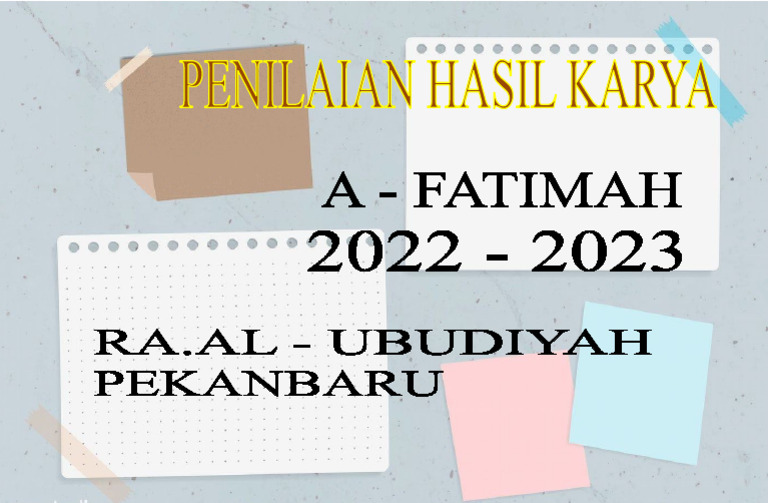 Cover Penilaian Hasil Karya Paud Pdf