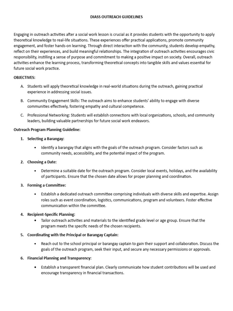 Outreach Program Planning Guidelines | PDF