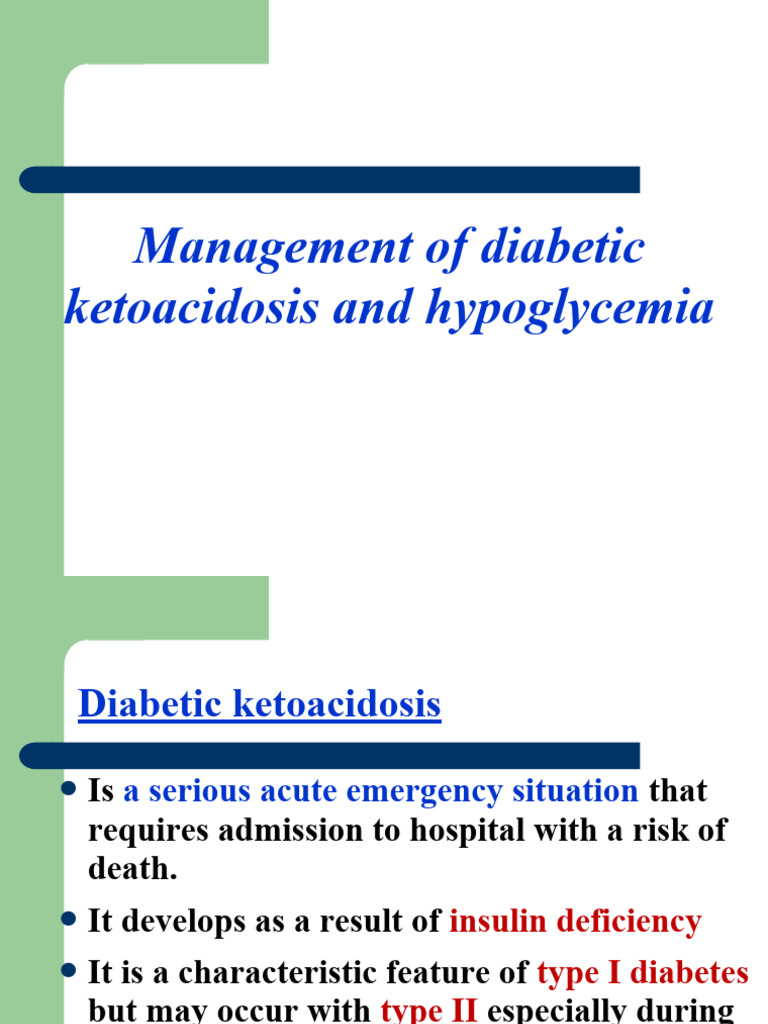 Management of DKA and Hypoglycemia | PDF | Wellness | Science & Mathematics