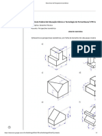 Exercícios de Perspectiva Isométrica: SANEAMENTO - Desenho Técnico - 1º Sub NOITE