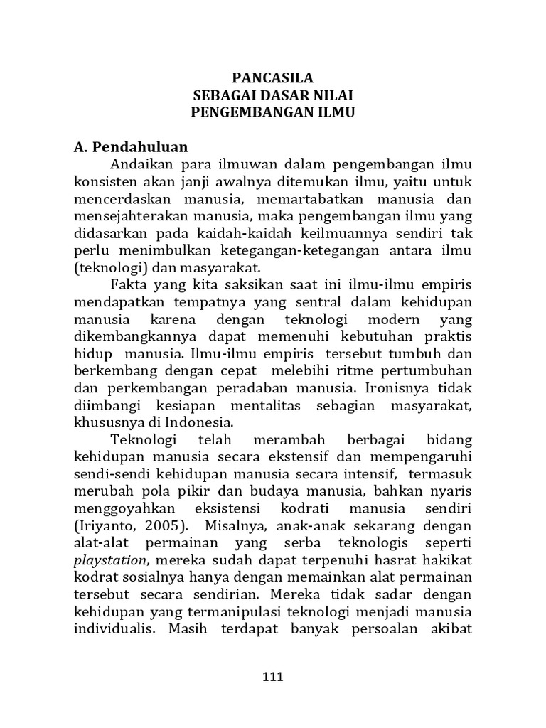 Pancasila dalam Pengembangan Ilmu | PDF | Ilmu Sosial
