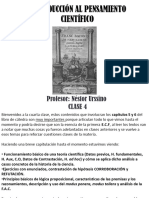 Introducción Al Pensamiento Científico: Profesor: Néstor Urssino Clase 4