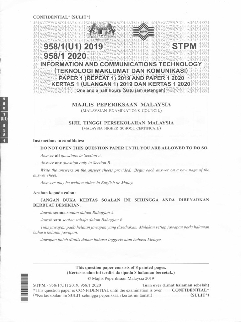 Ict paper 1 2020 pdf