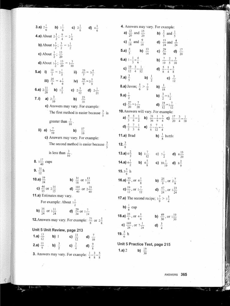 Math Makes Sense 7 - Answer Key for Units 5.6 to 8 | PDF